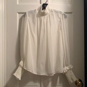 Zara Chenille Smock Neck and Cuffs Blouse